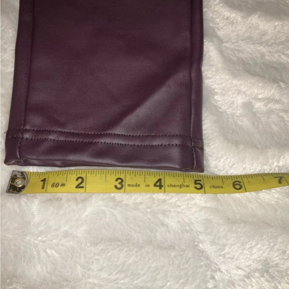BBJ Los Angeles Faux‎ Leather Stretch Skinny Jegging Pants Burgundy Size Large - Picture 7 of 7